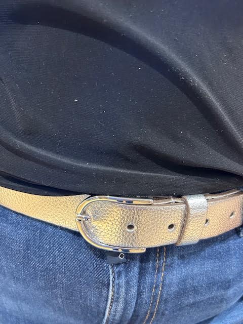 Elvy riem metallic bubble silver