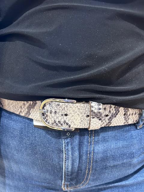 Elvy riem python print grijs