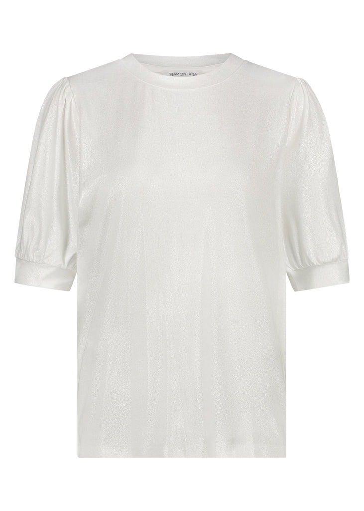 Tramontana t-shirt coated puff-sleeve off white