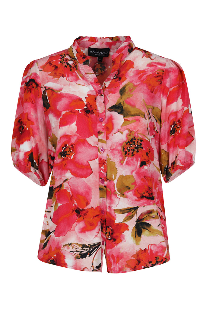 Elvira blouse poppy print rood