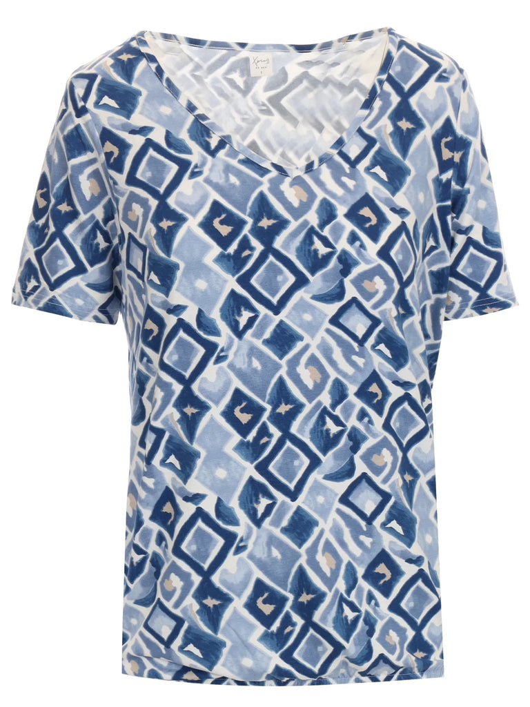 NED top xavier denim ikat blauw