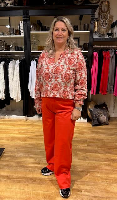 Fransa blouse flowy BL 3 rood