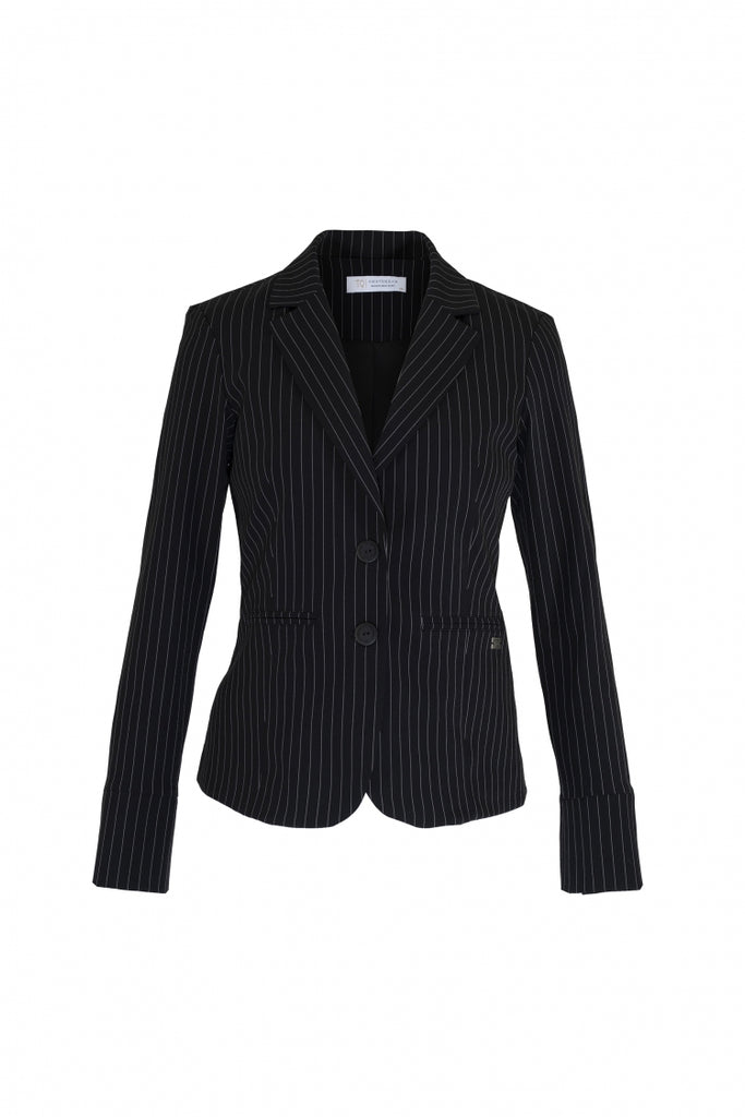 TQ travel blazer pinstripe zwart