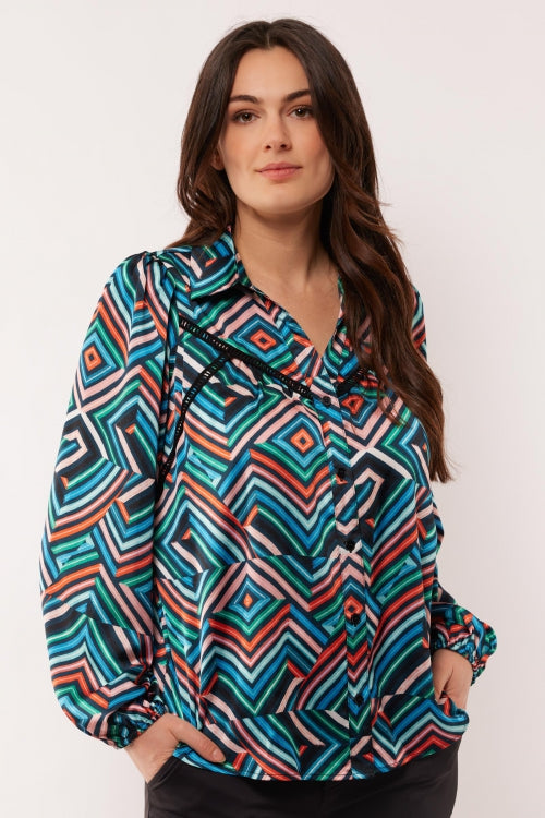 C&S the label blouse chearay print