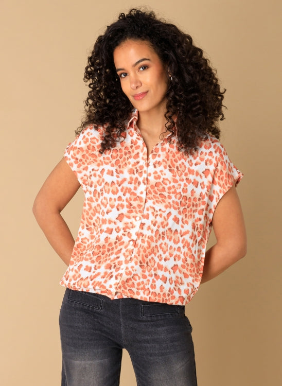 ivy beau blouse popie print oranje