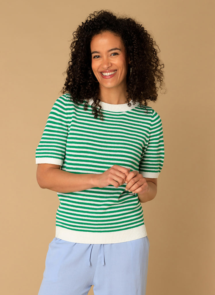 Ivy Beau top Maia groen/wit