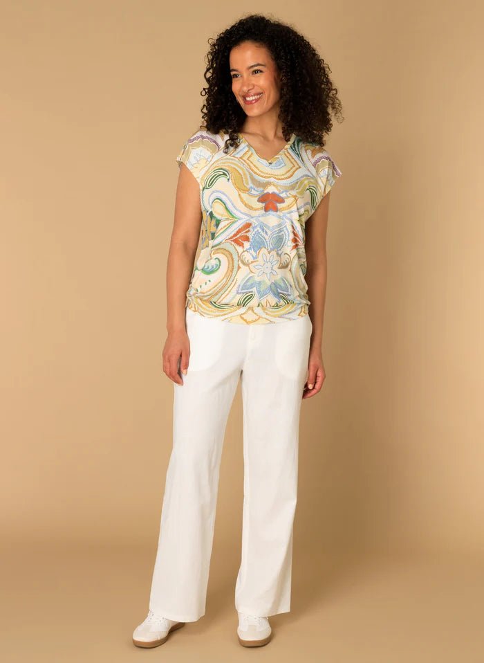 Ivy Beau top mila beige / multie colour