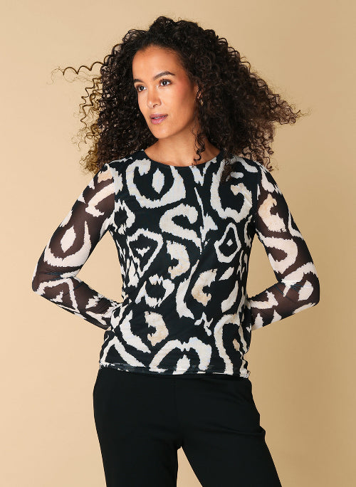 Dames top met lange mouwen