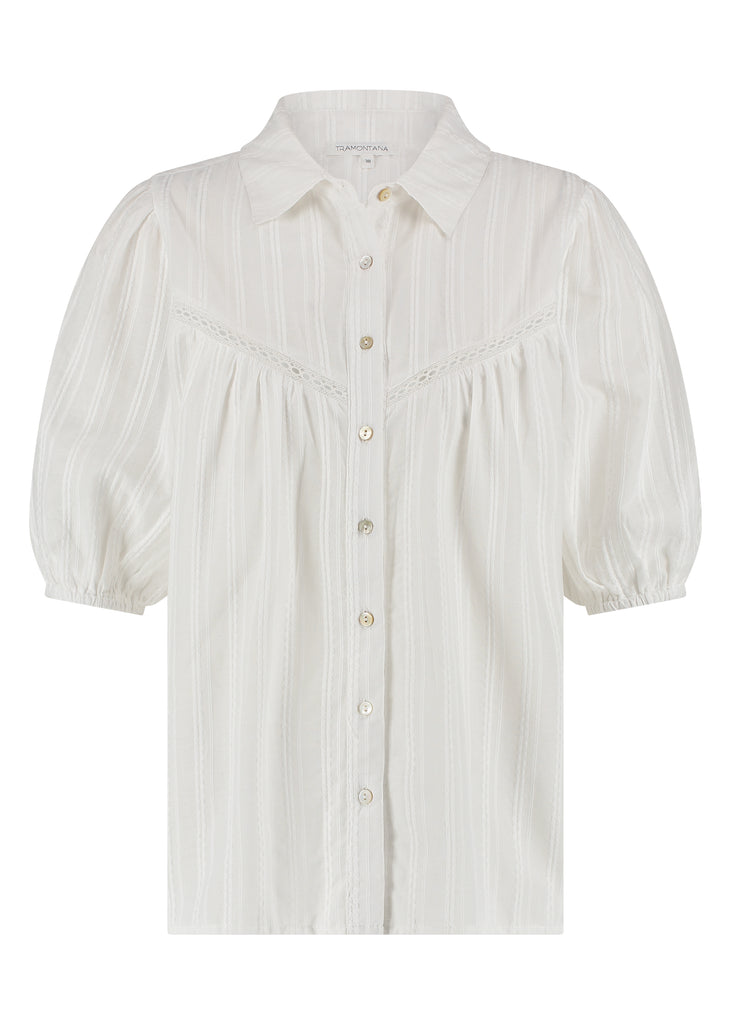 Tramontana blouse short-sleeved fancy off white