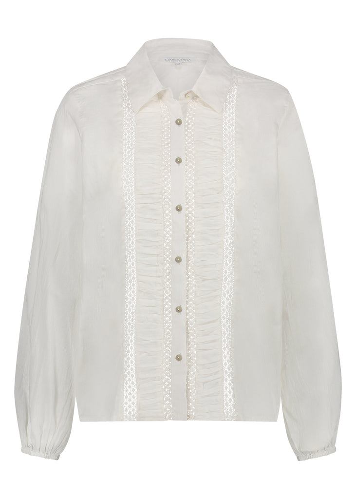 Tramontana blouse gathered detail offwhite