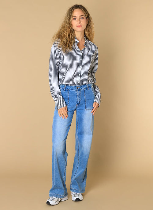 Blouse-Ivybeau-zwart-wit-strepen