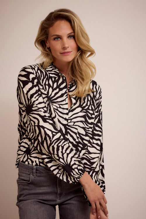 Tramontana blouse zwart wit print