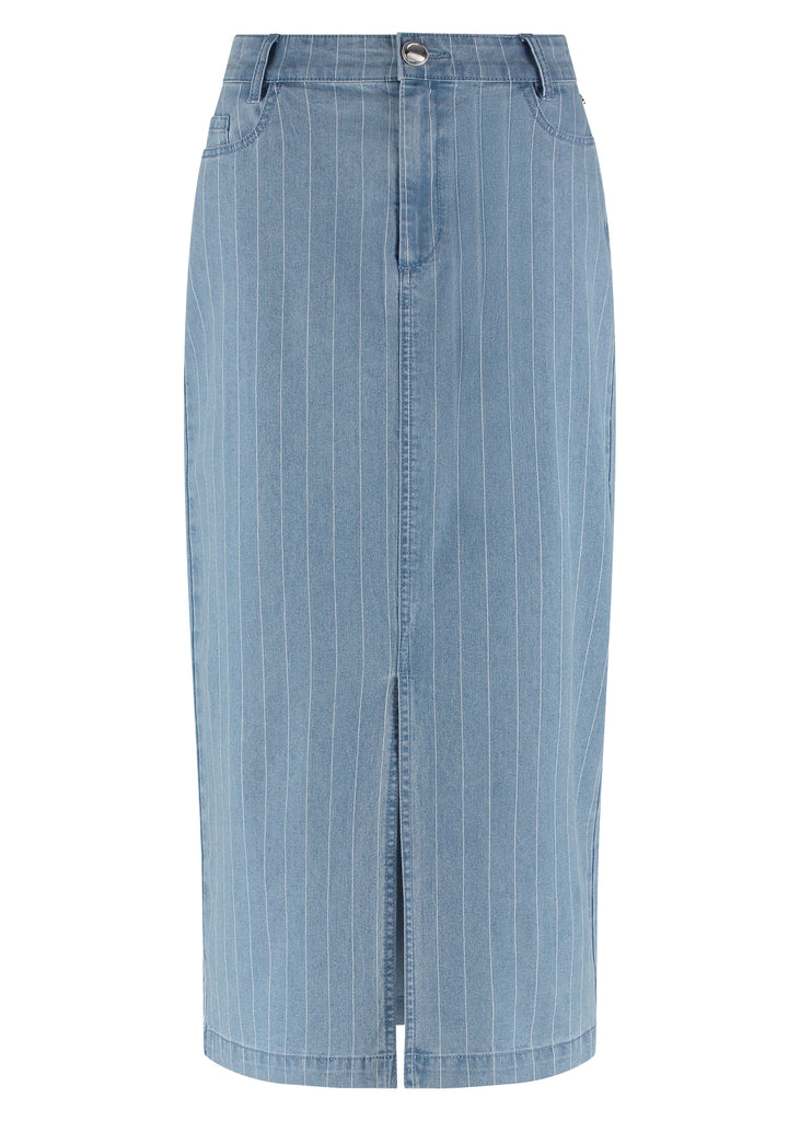 Tramontana rok pinstripe denim blauw