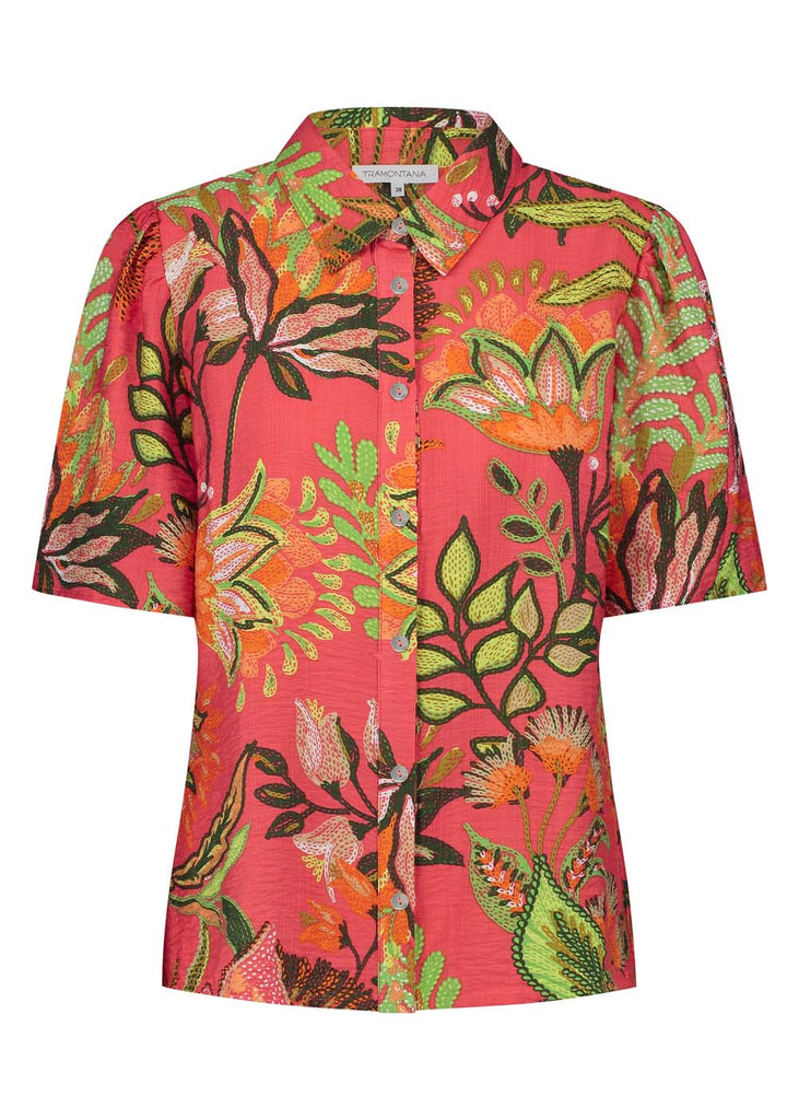 Tramontana blouse bloomijng floral oranje
