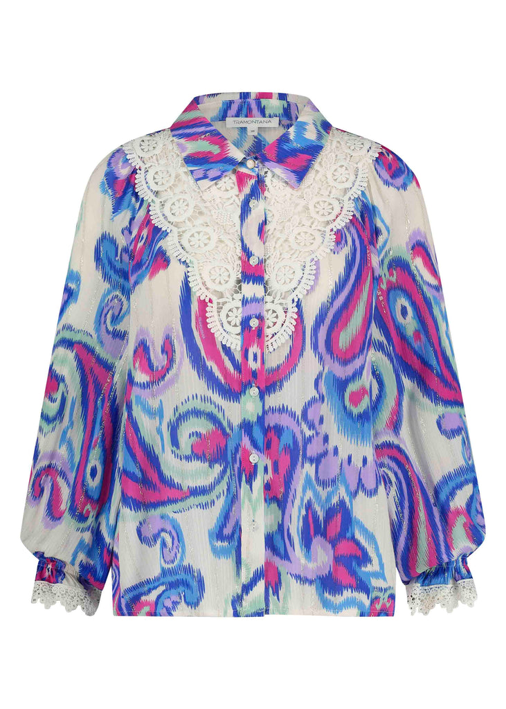 Tramontana blouse lurex paisley print