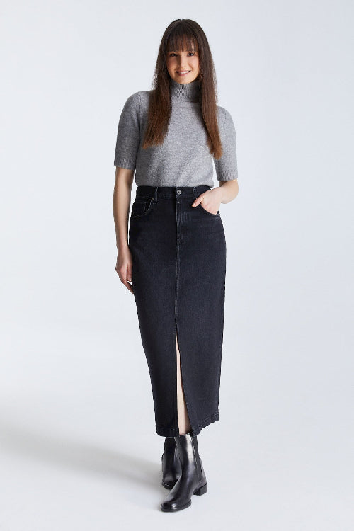 COJ denim rok dames zwart valerie black VT