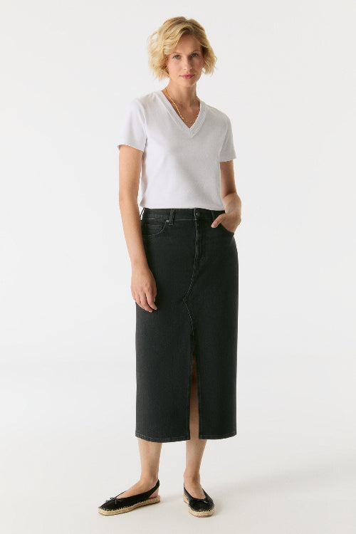 denim rok coj stretch zwart