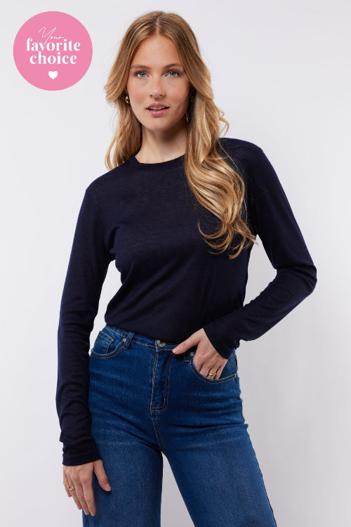 basis long sleeve dames blauw cs the label