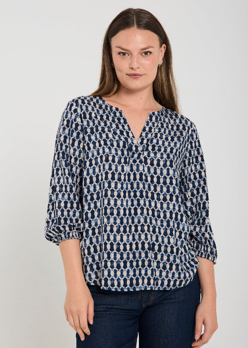 Dames blouse Freequent adney blauw