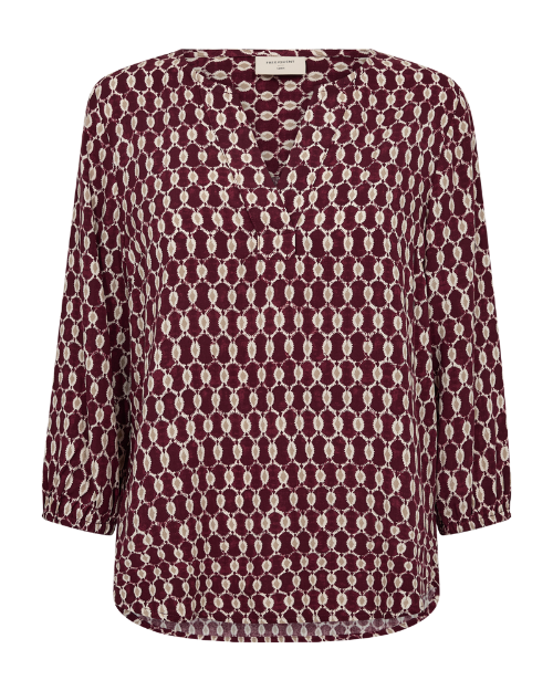 Dames blouse freequent print rood