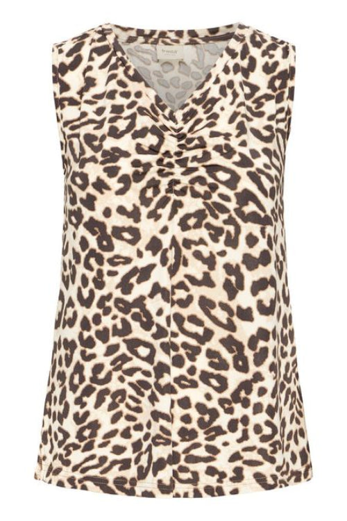 Dames top panterprint bruin Fransa