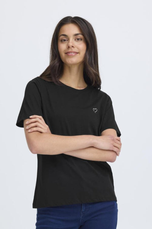 Dames t-shirt zwart wit