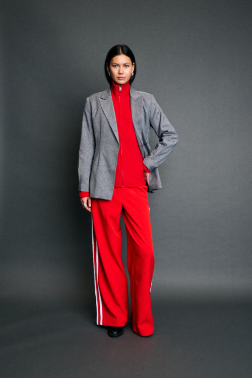 Wijde broek pantalon dames ichi rood