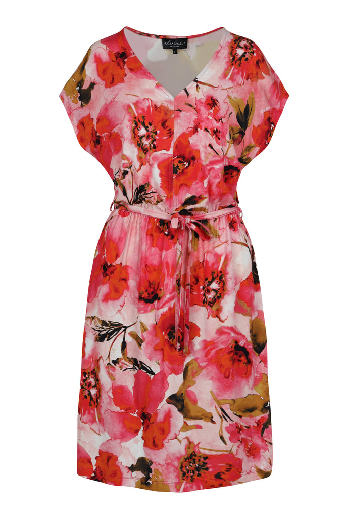 Elvira jurk suzy print rood