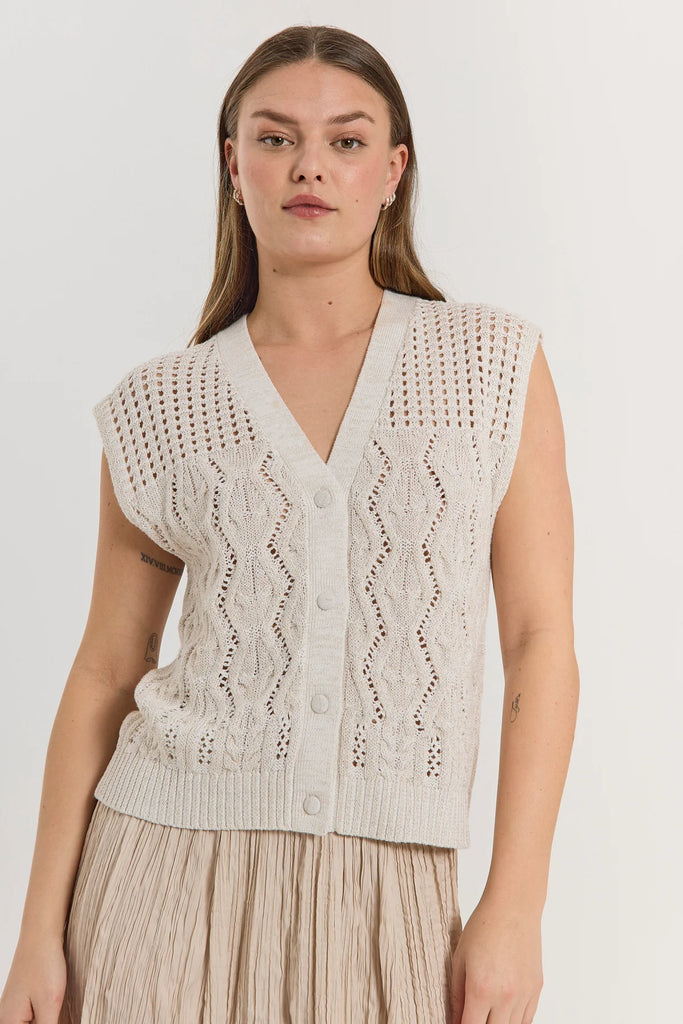 Freequent vest limbo brilliant white w. gold