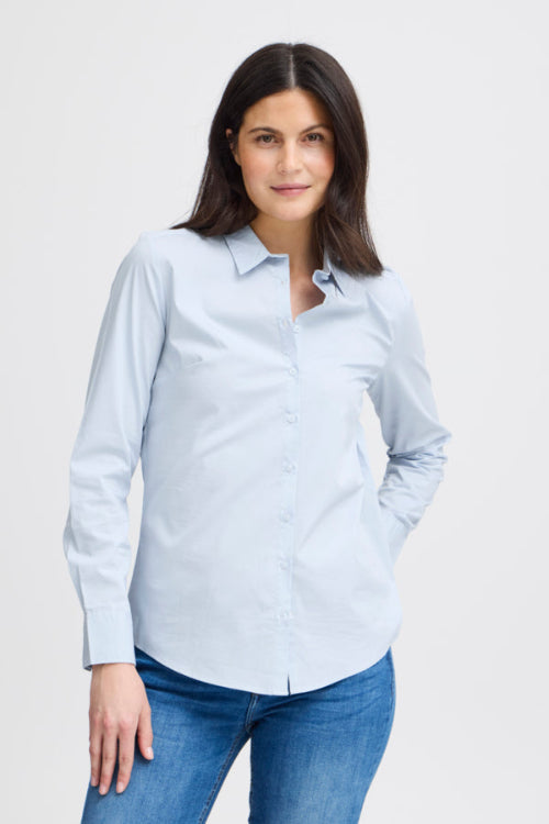 Fransa blouse damesblouse zahashirt blauw