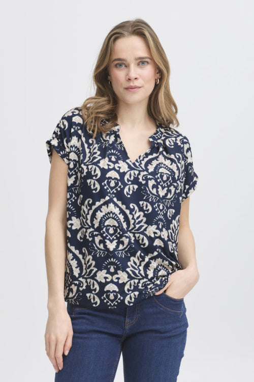 Fransa tshirt seen tee 6 blauw