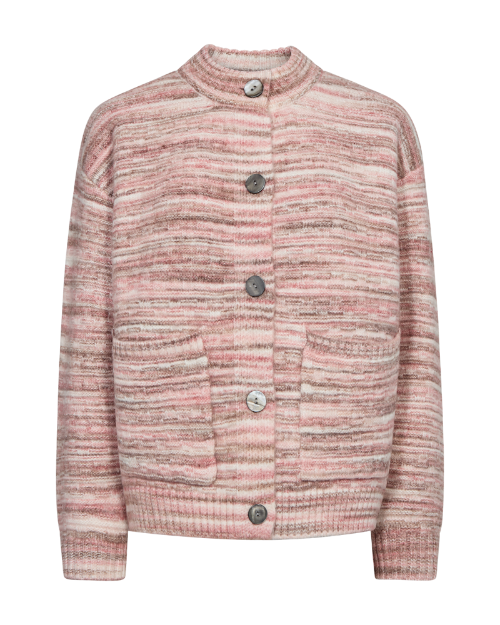 Freequent vest gebreid roze