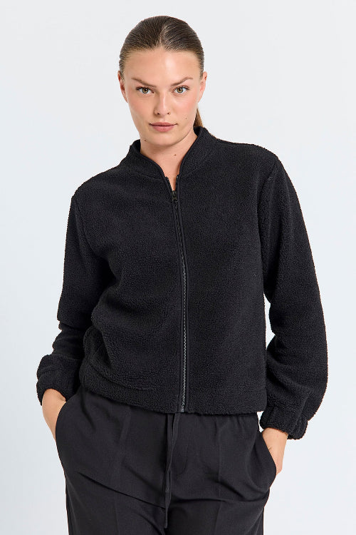 Freequent teddy vest zwart