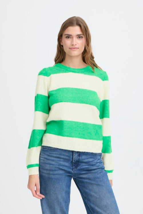 ICHI-IHDUSTY-trui-kelly-green-birch-stripe