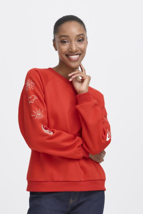 Ichi trui lela rood dames sweater