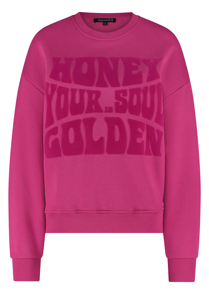 Tramontana trui sweat flock print roze