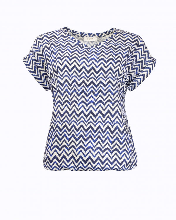 NED top nox ss optical zigzag blauw