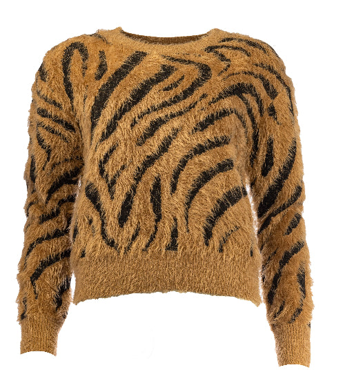 NED trui furry zebra print