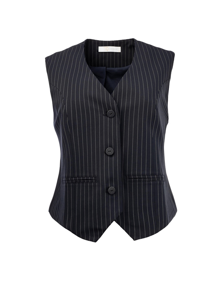 TQ Amsterdam gilet kikia pinstripe marine