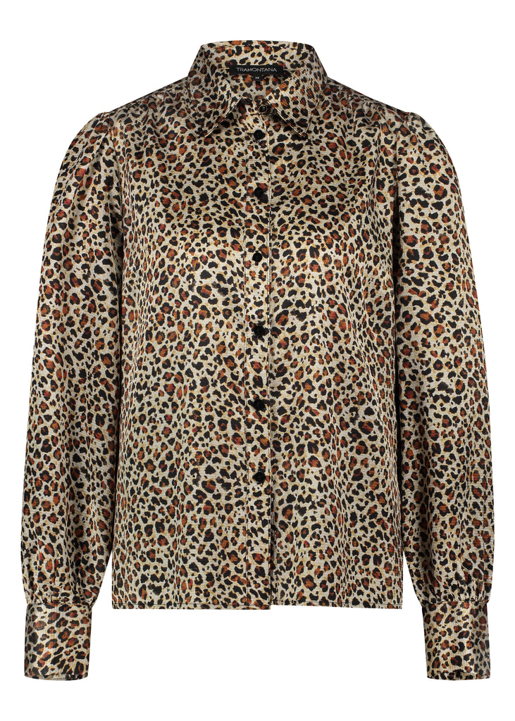 Tramontana blouse small leopard bruin