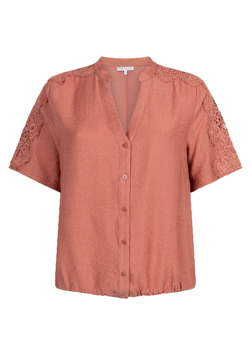 Tramontana-lace-detailed-blouse-dusty-rose