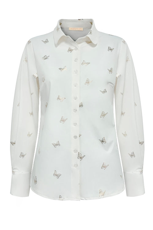Triple nine blouse gold butterfly wit