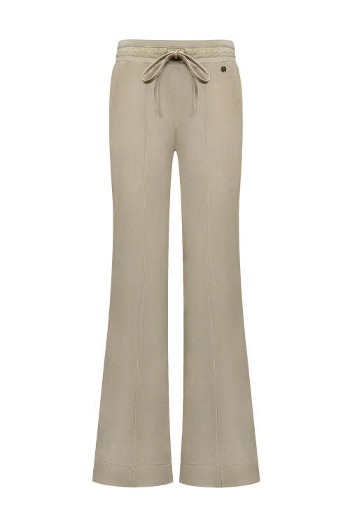 Triple nine broek flared rib beige