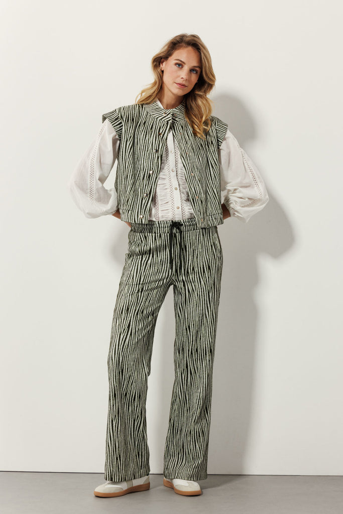 Tramontana broek jacquard zebra groen