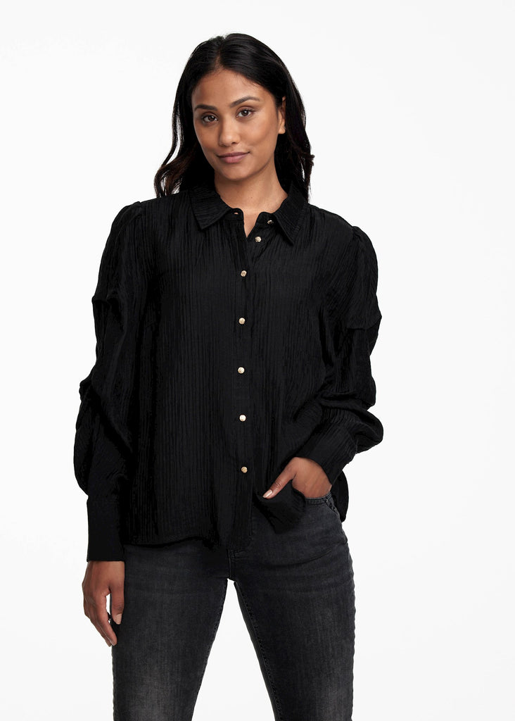 Tramontana blouse fancy sleeves zwart