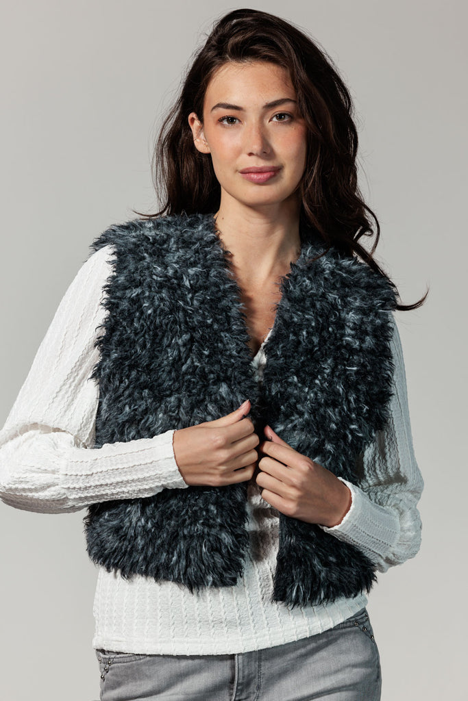 Tramontana gilet fake fur grijs