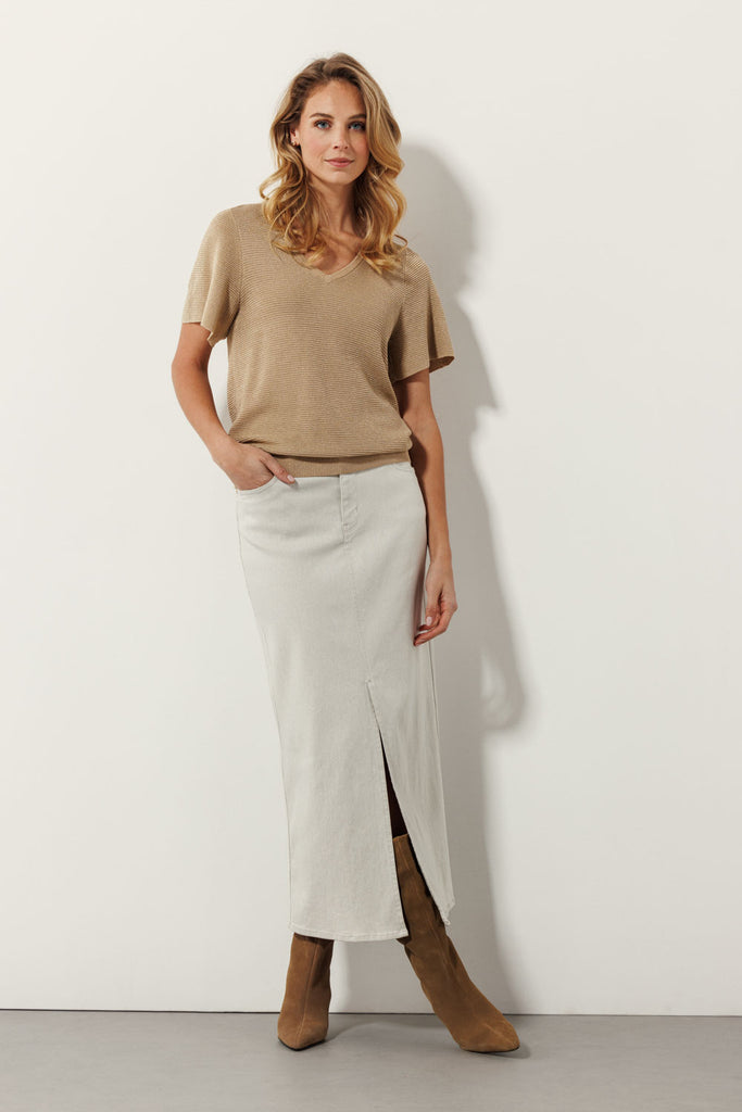 Tramontana beige denim rok lurex
