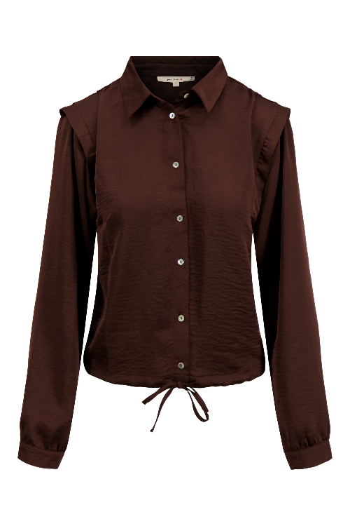 Zusss-blouse-satijn-bruin-damesmode