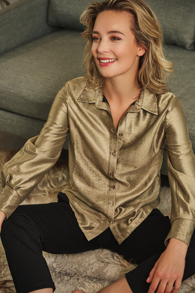 Elvira blouse silke champagne