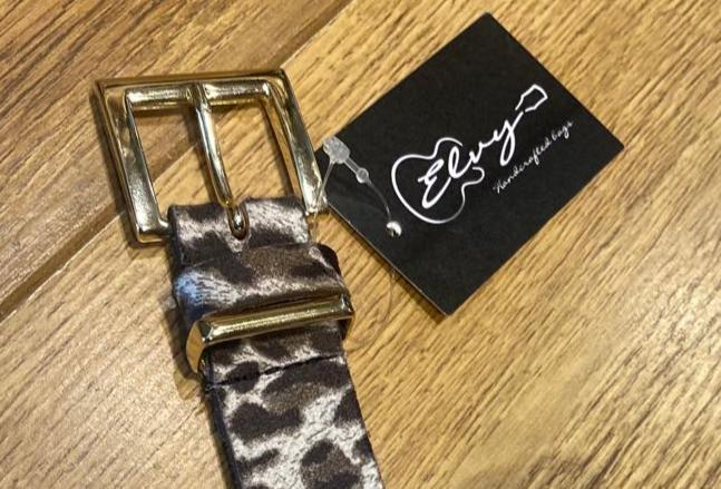 Elvy riem Leopard wit zwart